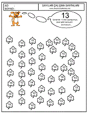 içinde 14 sayısı olanlar boya, 14 sayısı çalışma sayfası